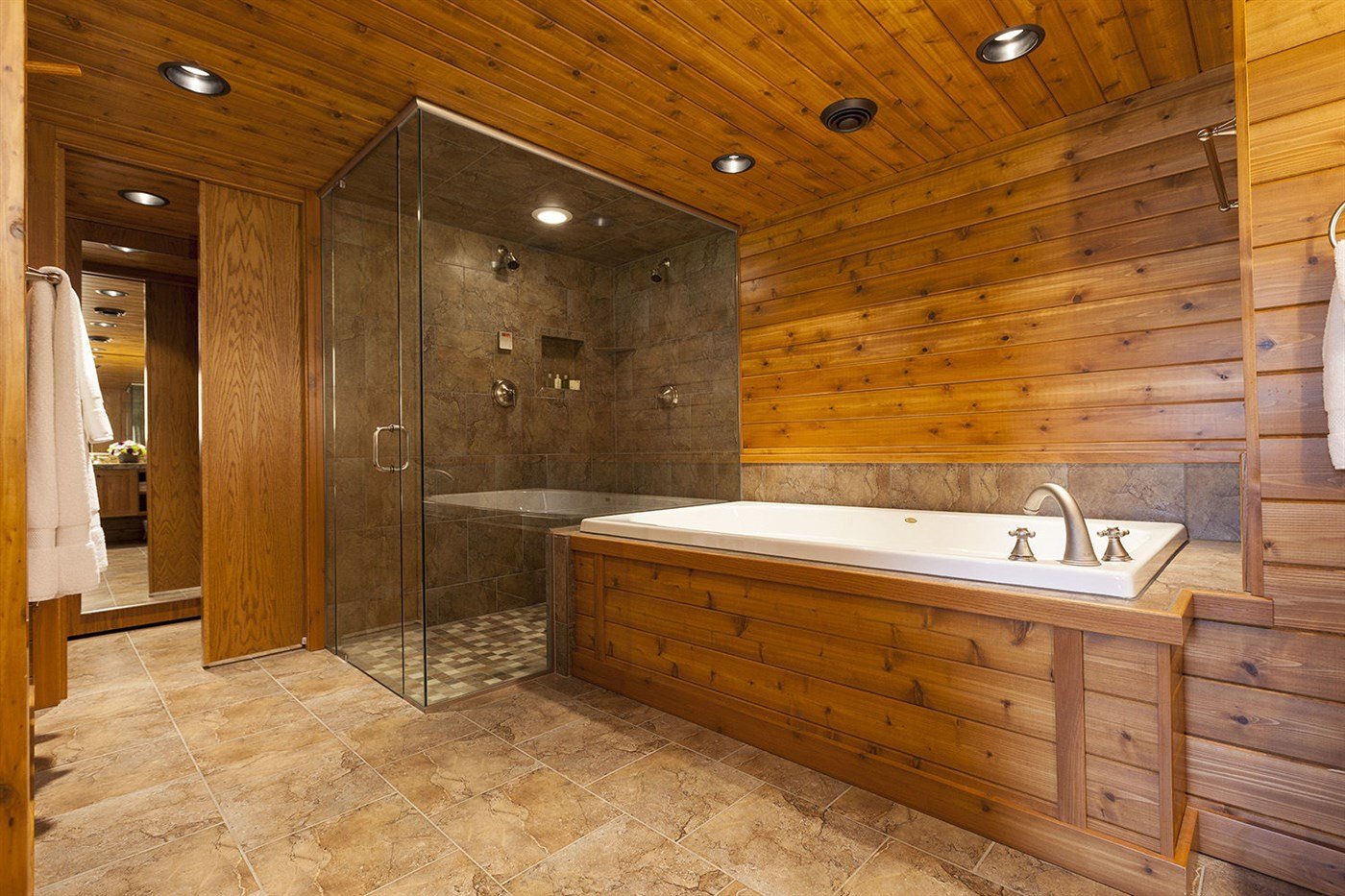 Cтены в ванной в деревянном доме
